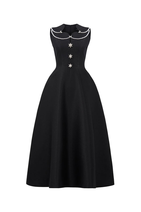 Katy A-line Sleeveless Trerena Taffeta Midi Dress