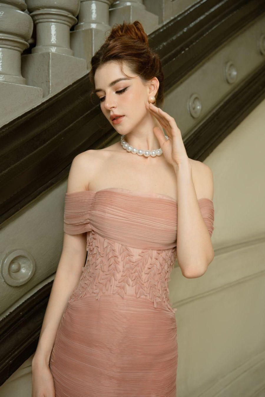 Kaylin A-line Off-Shoulder Organza Mini Dress Mini Dress Calista de Minh Thanh
