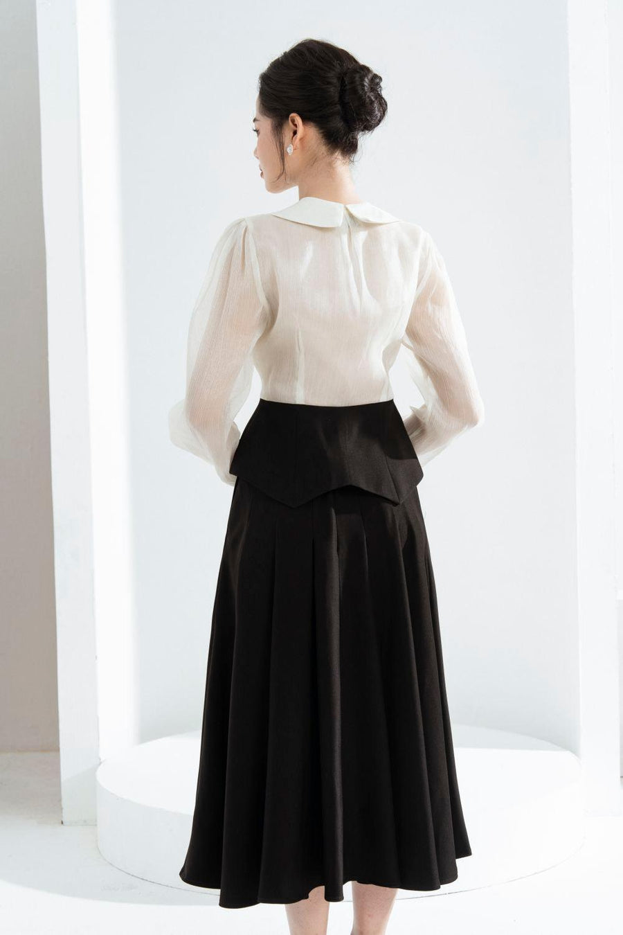 Kelly Peplum Long Sleeved Chiffon Shirt Shirt Cordia