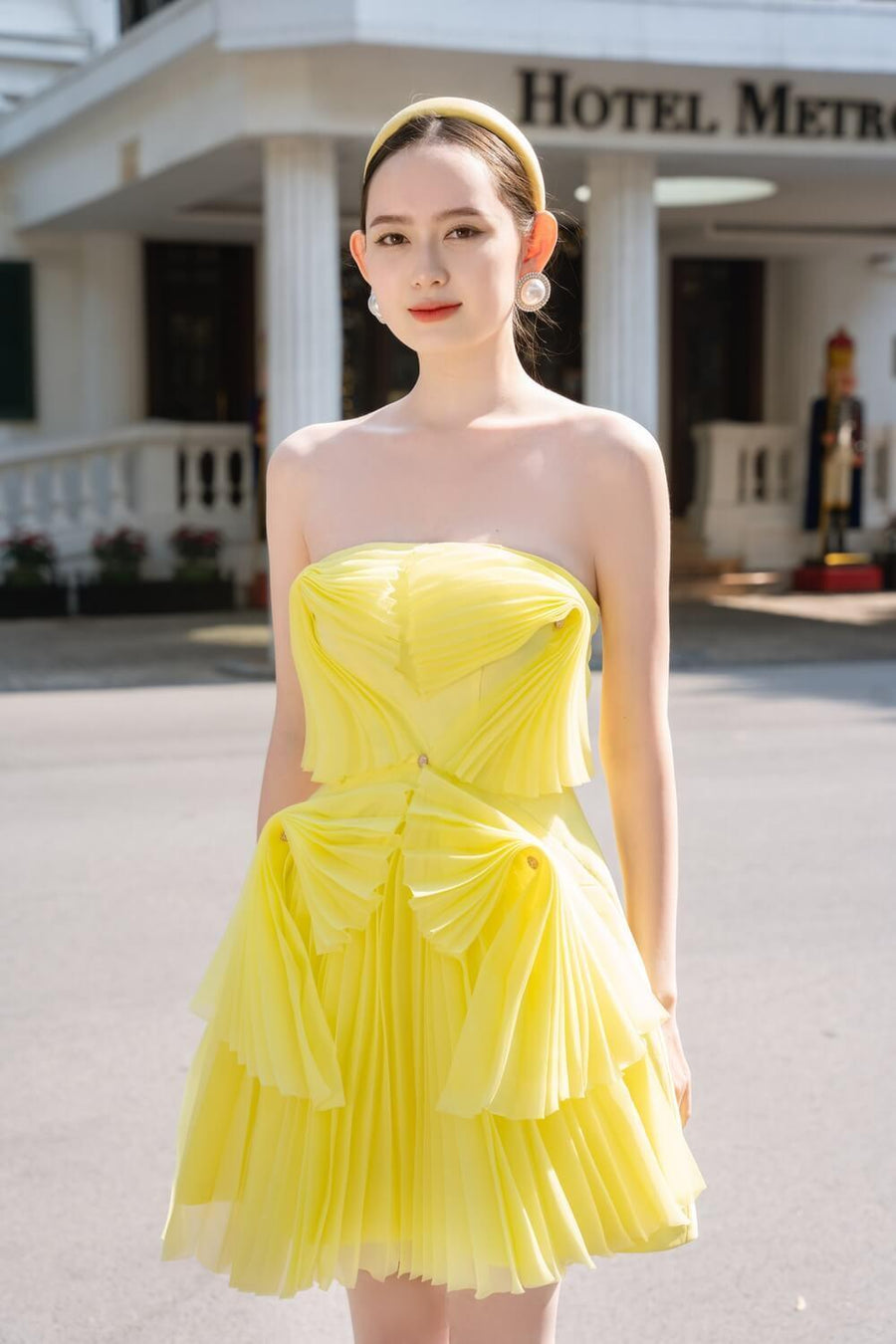 Kelsey Strapless Pleated Taffeta Mini Dress 3