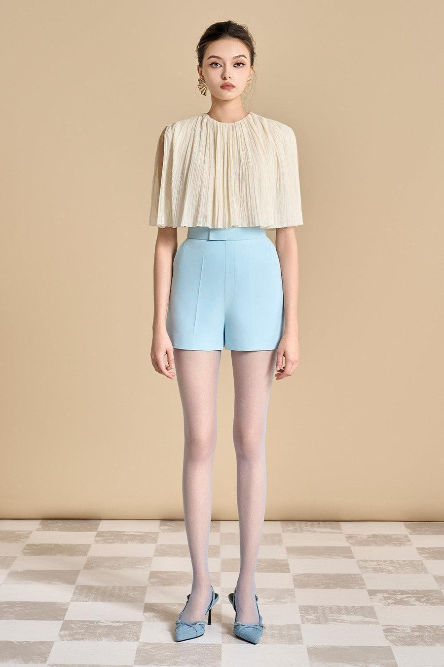 Kennedi Straight Cape Shoulder Tencel Top Shirt Maison des Copains