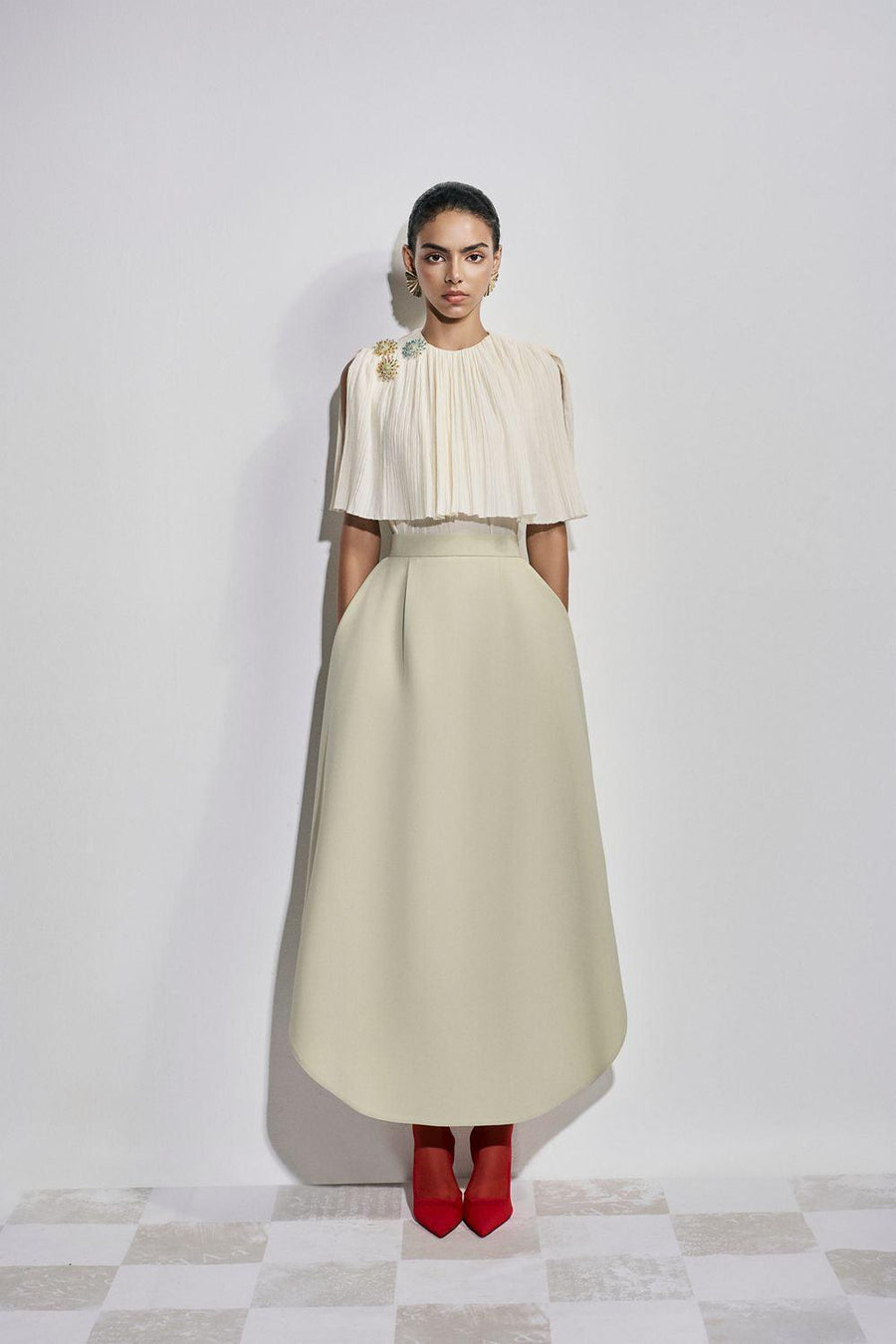 Kennedi Straight Cape Shoulder Tencel Top Shirt Maison des Copains