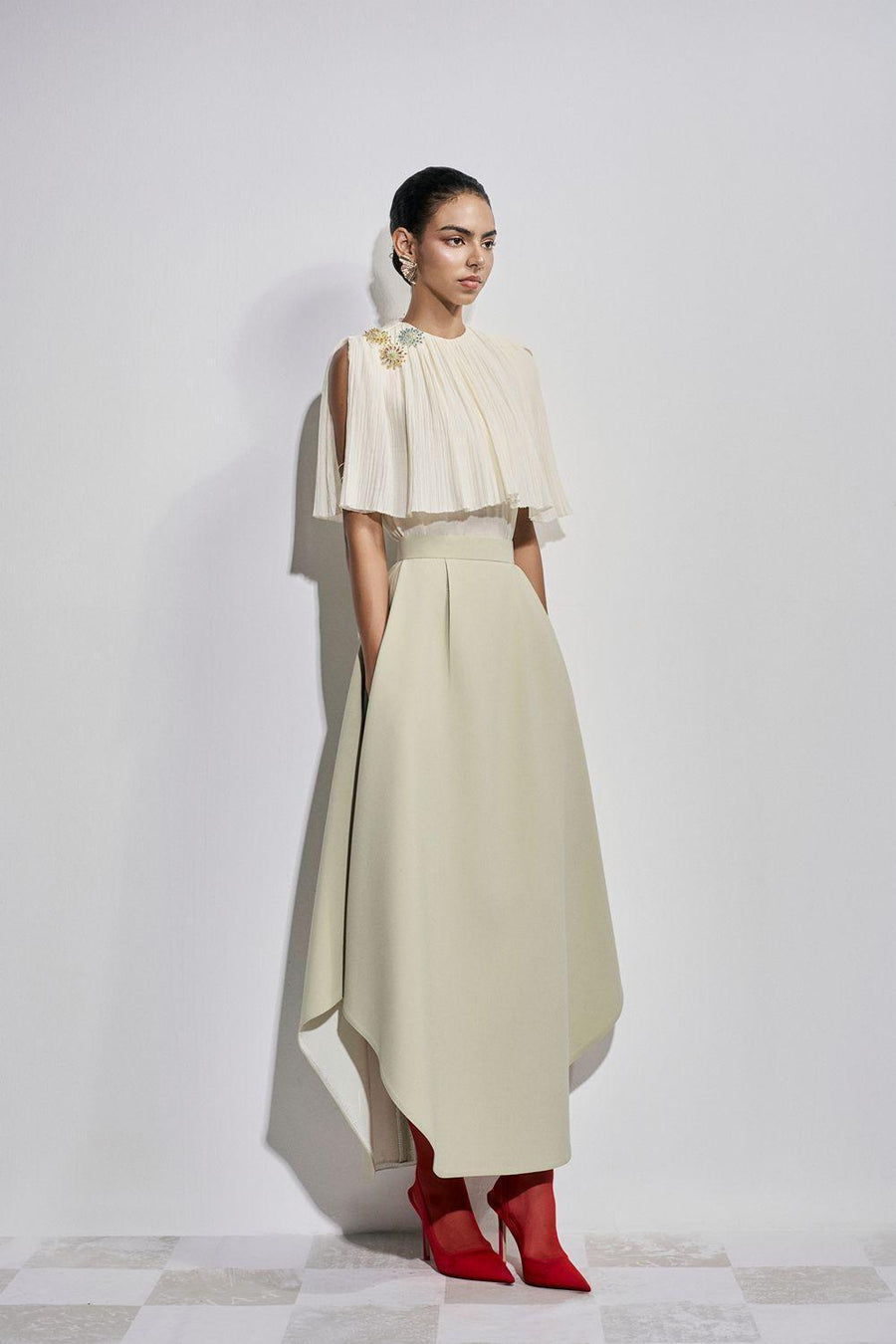 Kennedi Straight Cape Shoulder Tencel Top Shirt Maison des Copains