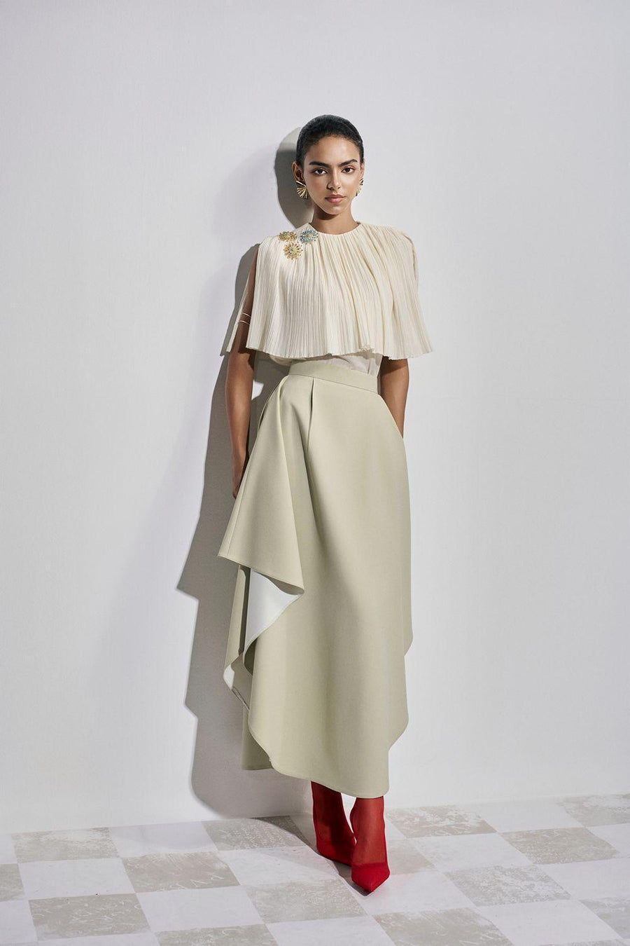 Kennedi Straight Cape Shoulder Tencel Top Shirt Maison des Copains