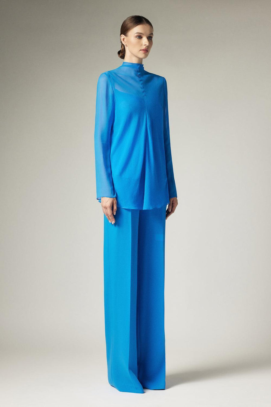 Kenya Straight Wide Leg Crepe Floor Length Pants 12