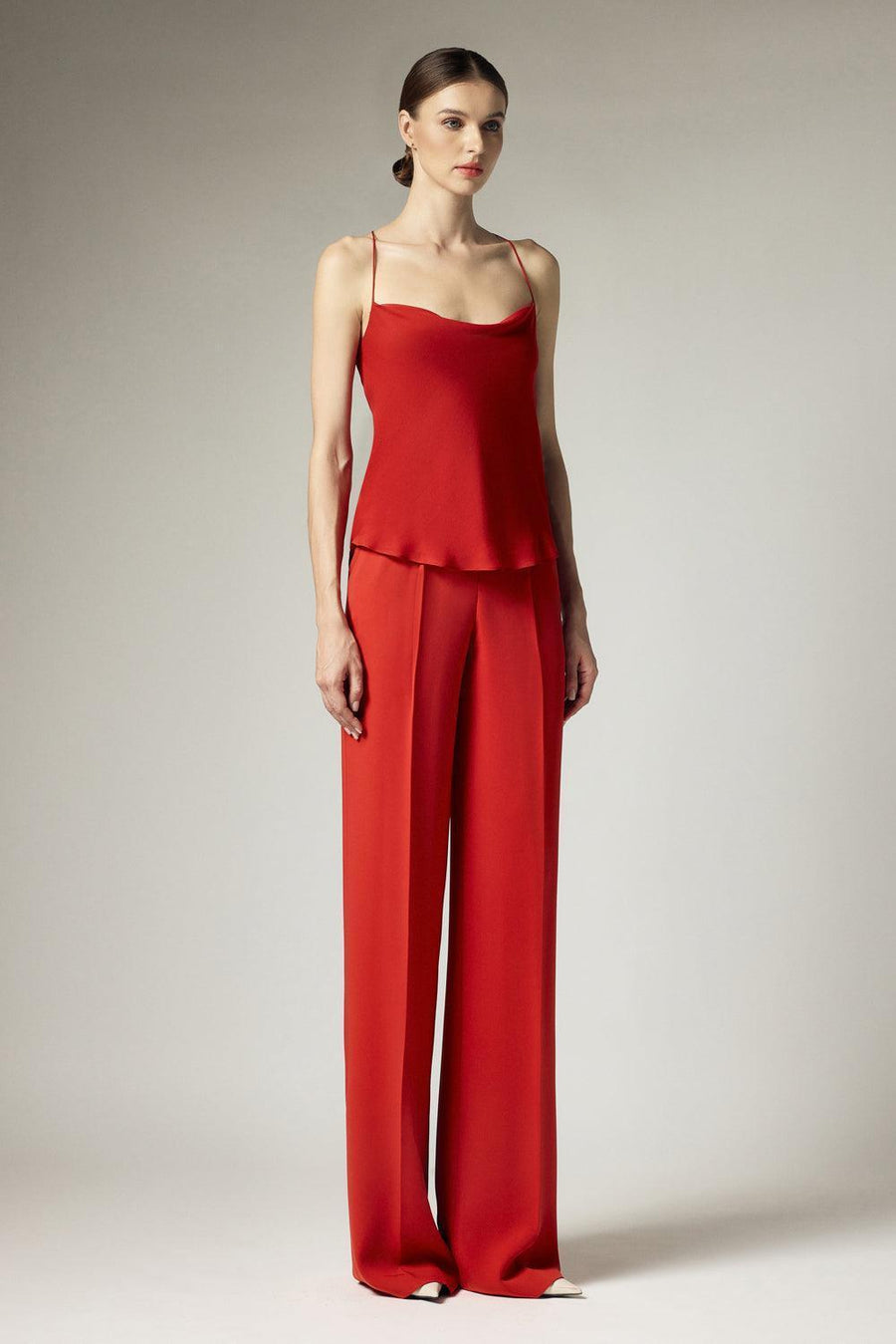 Kenya Straight Wide Leg Crepe Floor Length Pants 56
