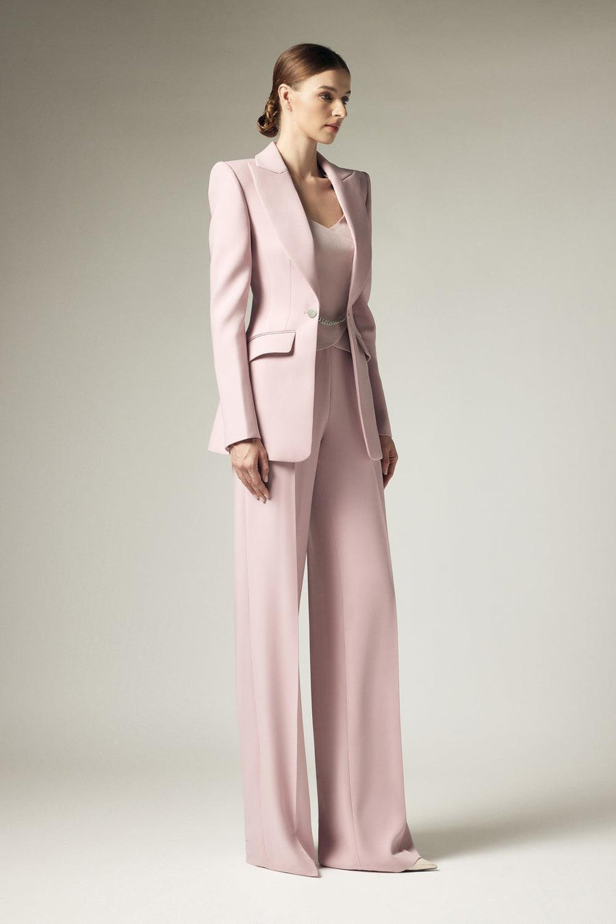 Kenya Straight Wide Leg Crepe Floor Length Pants 47