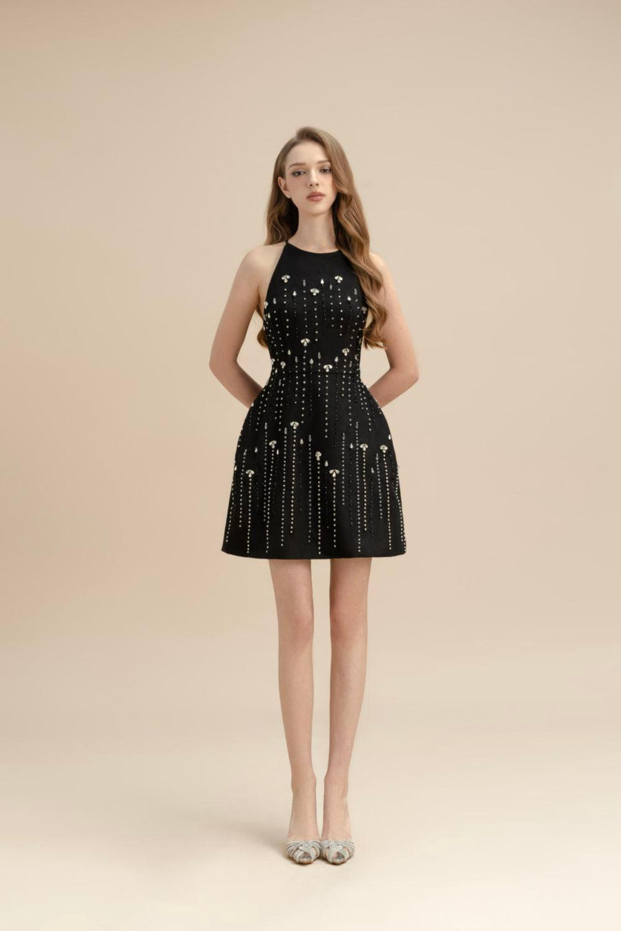 Kestrel Sheath Stone Scuba Crepe Mini Dress Mini Dress LAMORIS