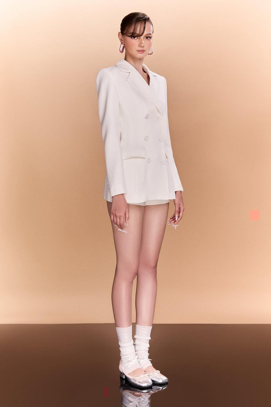 Kiara Sheath Double Breasted Crepe Blazer Blazer CEM