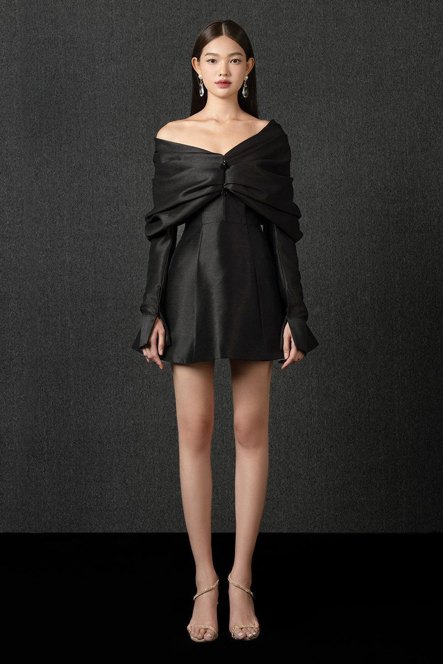 Kieran A-line Off-Shoulder Taffeta Mini Dress Mini Dress Pesty