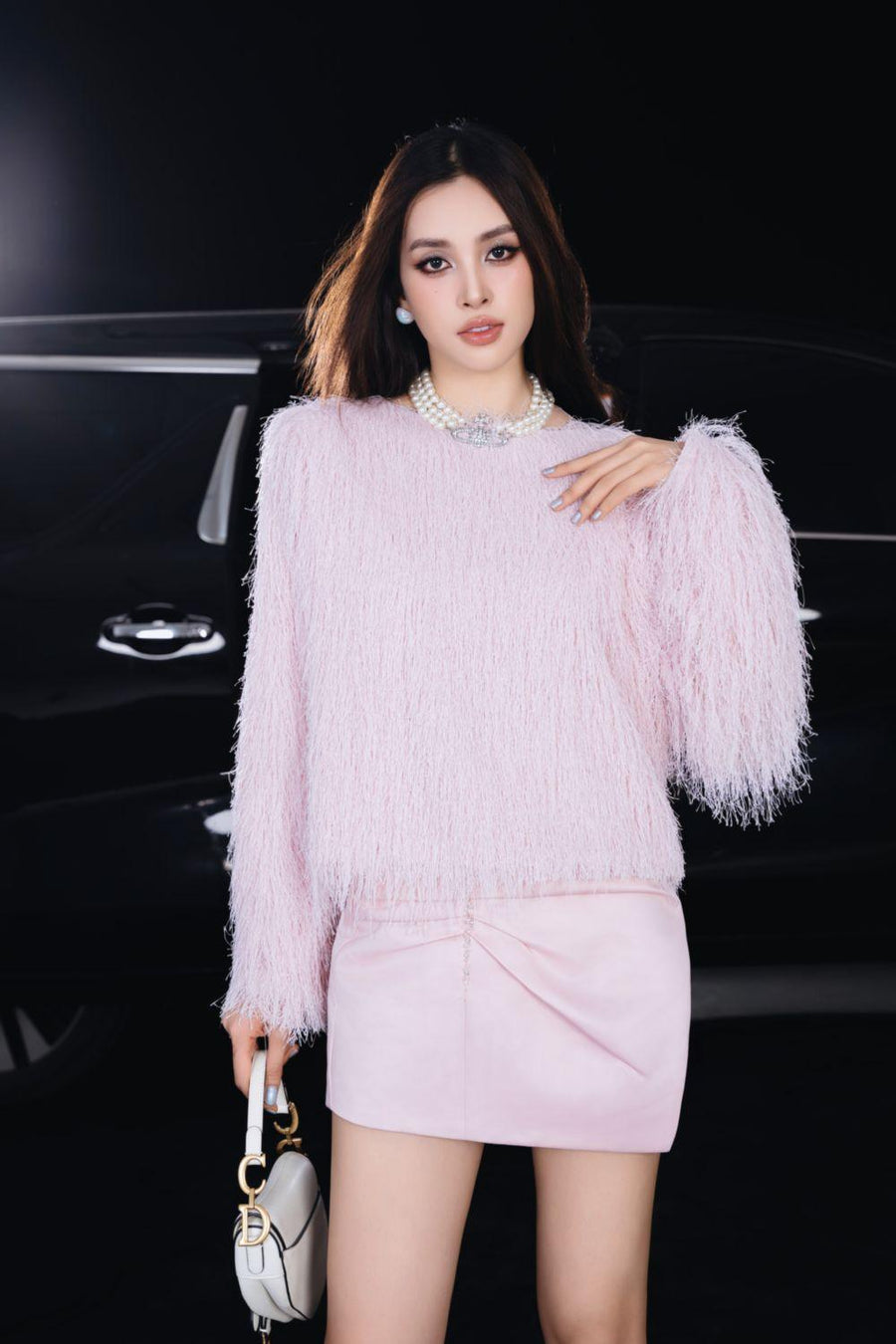 Kimie Asymmetric Stone Polyester Mini Skirt Skirt Darling Diva