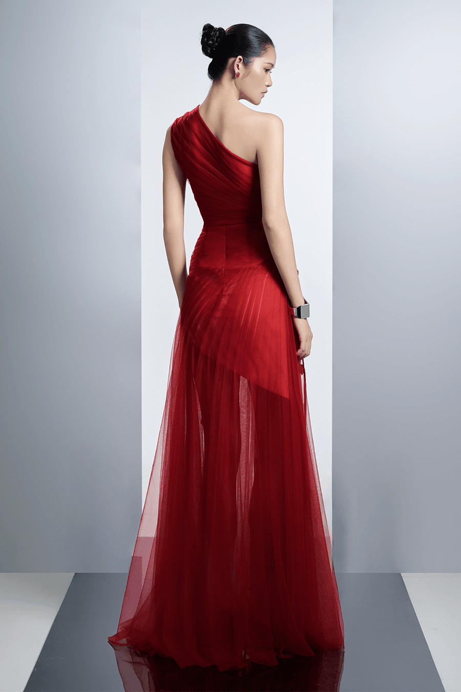Makenna A-line One Shoulder Polyester Floor Length Dress 12