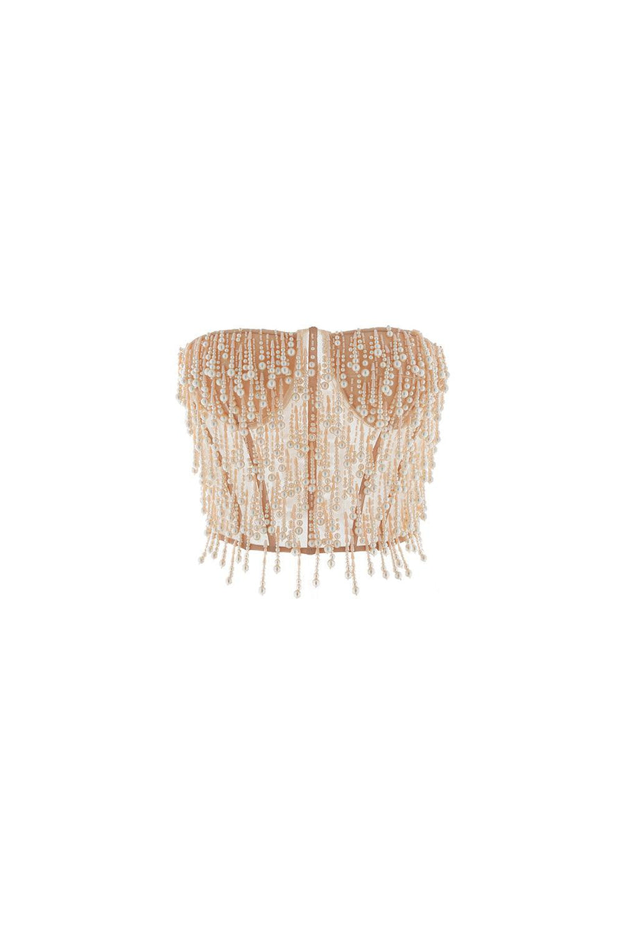 Lady Pearls Bodycon Corset Mesh Top 1