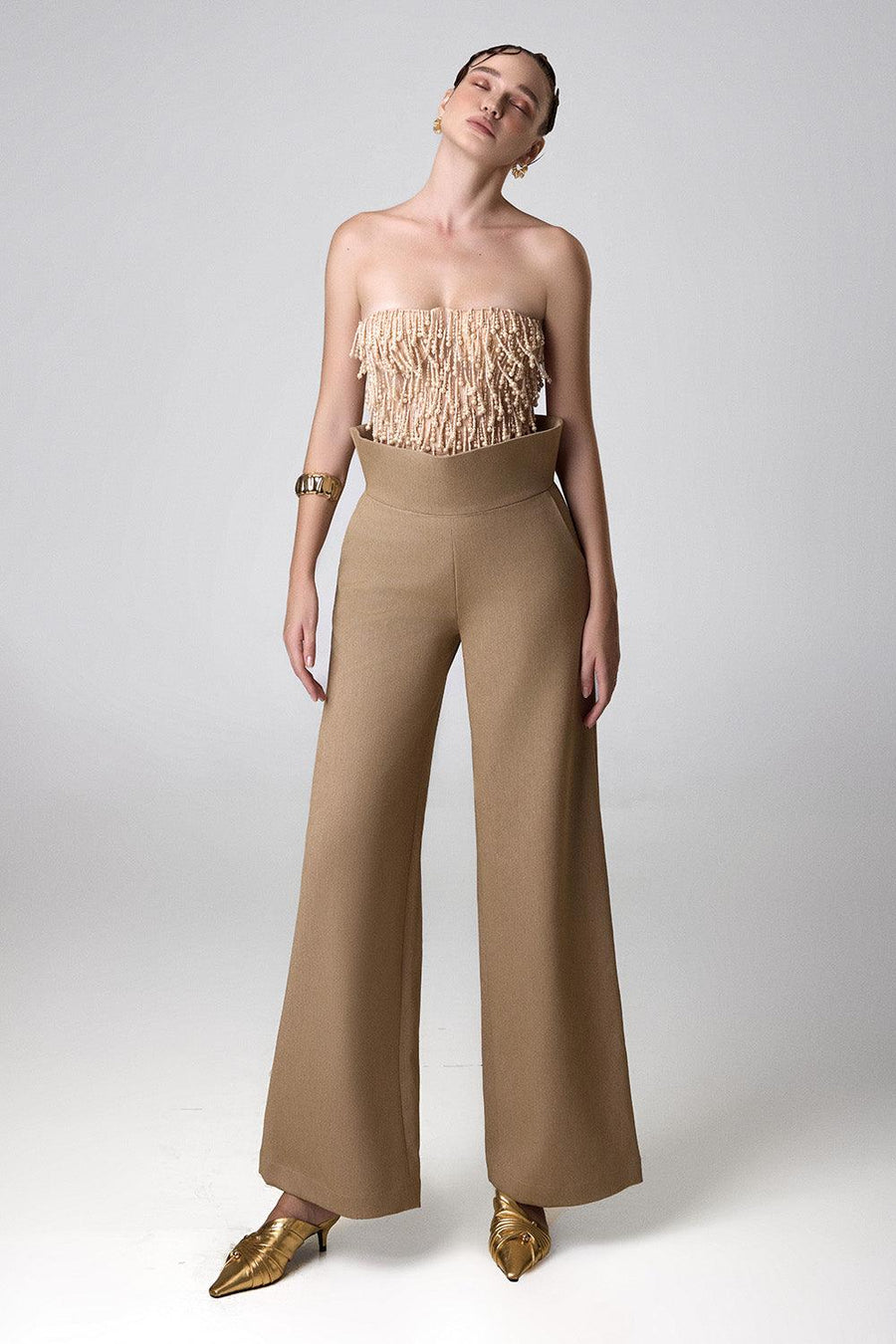 Lady Pearls Bodycon Corset Mesh Top 3