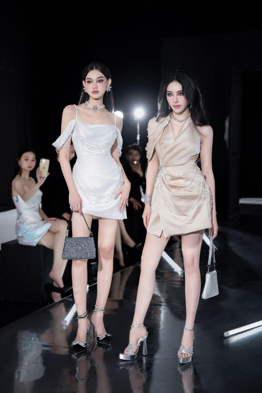 Lagen Wrap V-Neck Twinkle Taffeta Mini Dress Mini Dress Angeletta