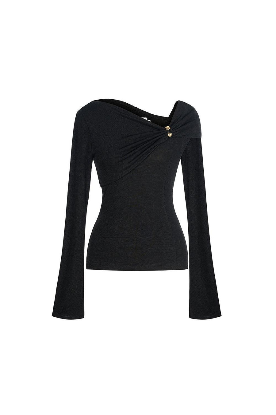 Laly Bodycon Long Sleeved Spandex Top Black Long Sleeved Top Eegen Studio