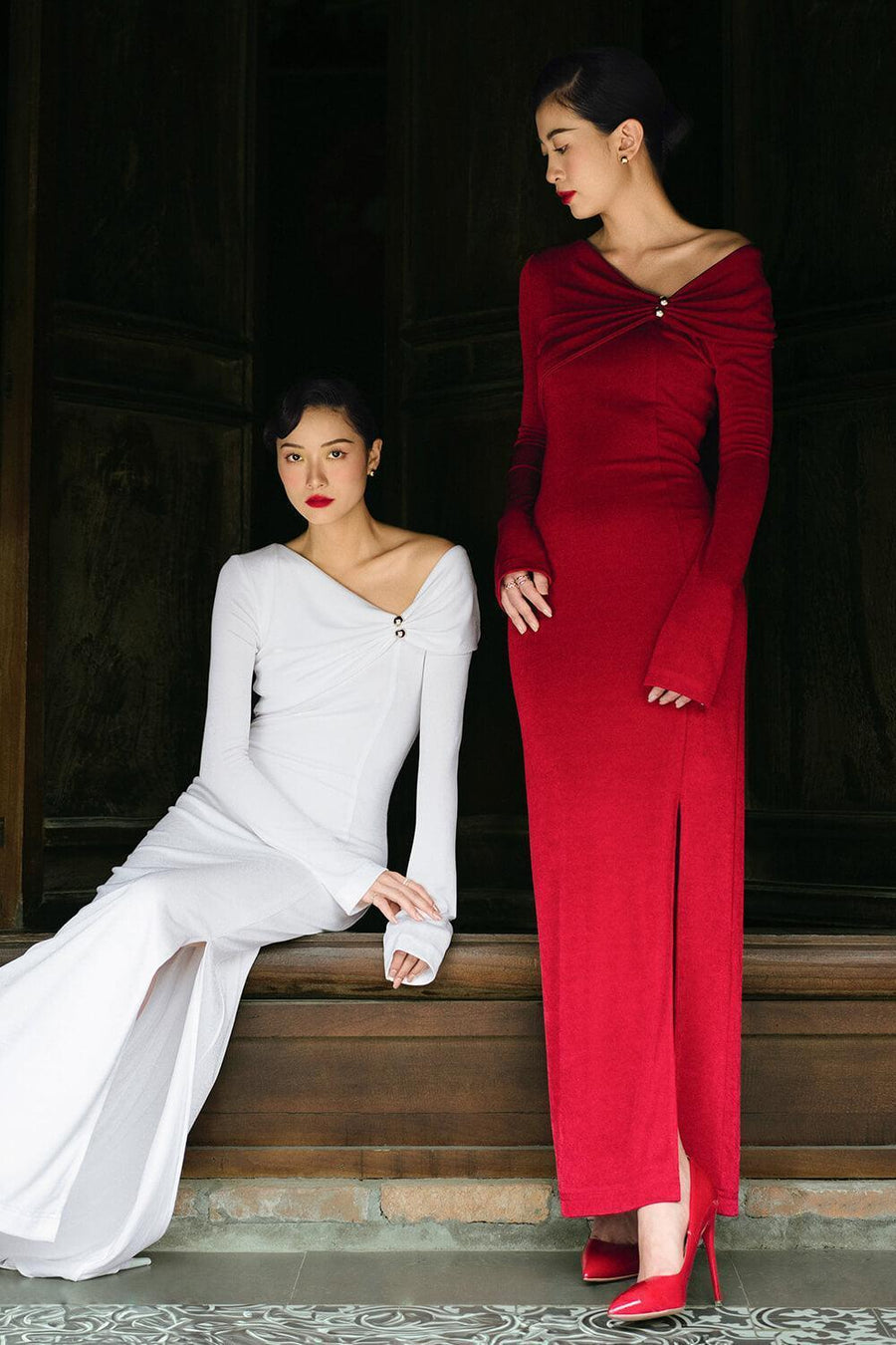 Laly Sheath Side Slit Spandex Ankle Length Dress Maxi Dress Eegen Studio