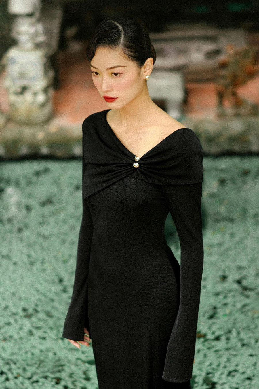 Laly Sheath Side Slit Spandex Ankle Length Dress Maxi Dress Eegen Studio