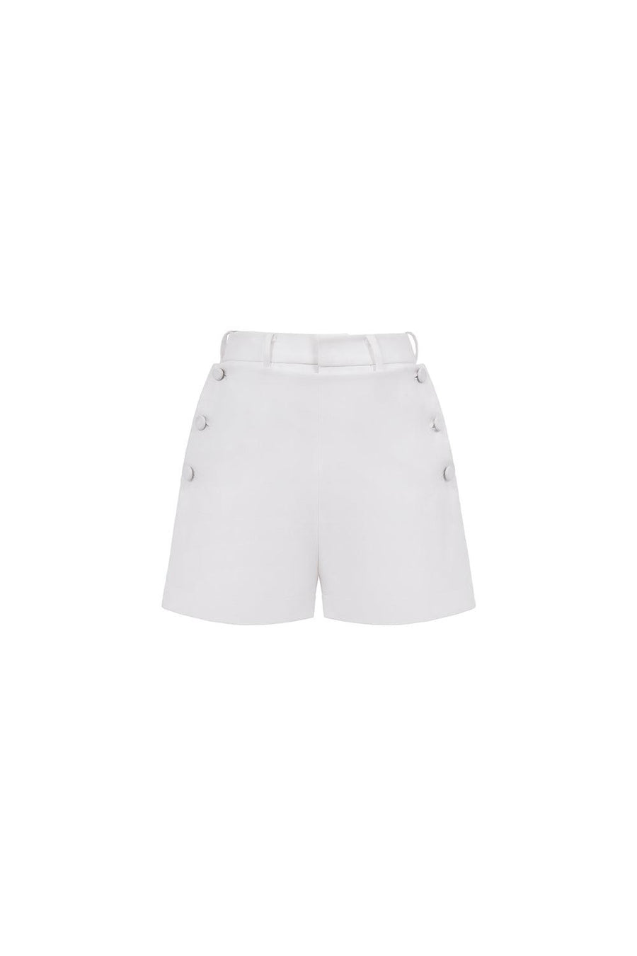 Lana Straight Button Taffeta Short Length Shorts Shorts LaLING