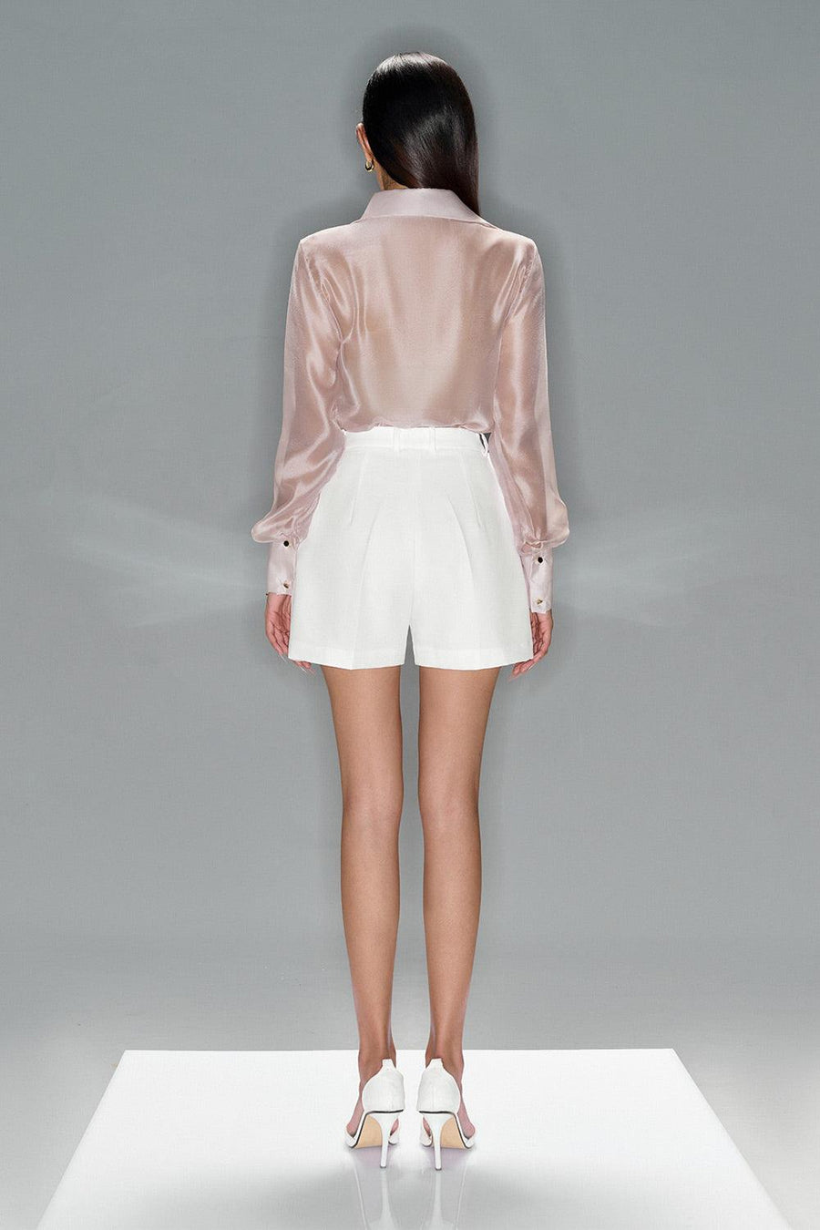 Lana Straight Button Taffeta Short Length Shorts Shorts LaLING