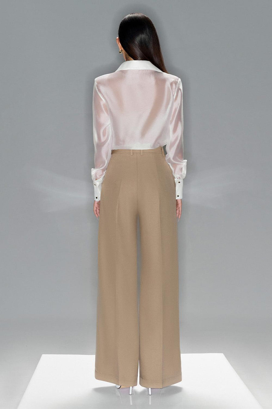 Hazel Straight Button Chino Floor Length Trousers Pants LaLING