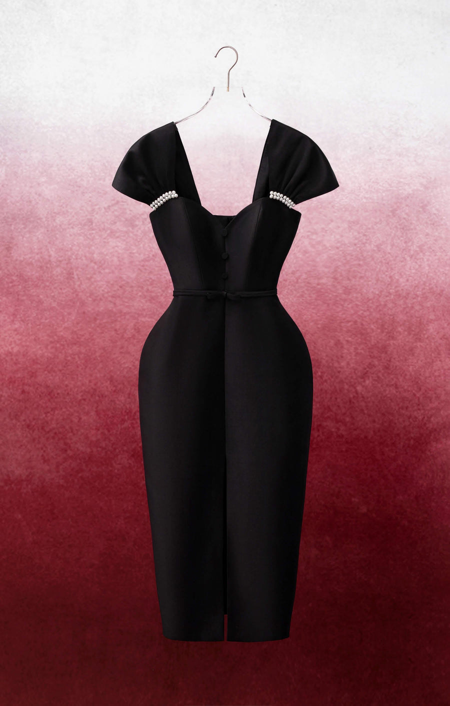 Laramie Pegged Sweetheart Neck Trerena Taffeta Midi Dress Midi Dress Delicate