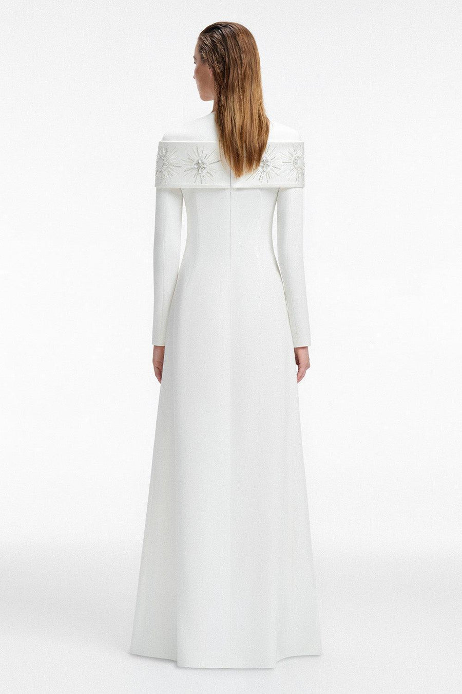 Laughter A-line Long Sleeved Crepe Floor Length Dress 9