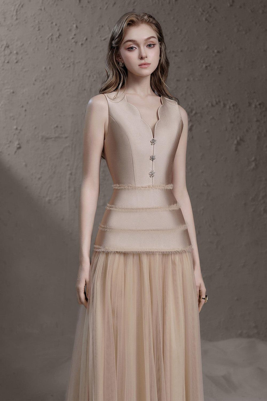Laurence Drop Waist Sleeveless Tulle Maxi Dress Maxi Dress Delicate