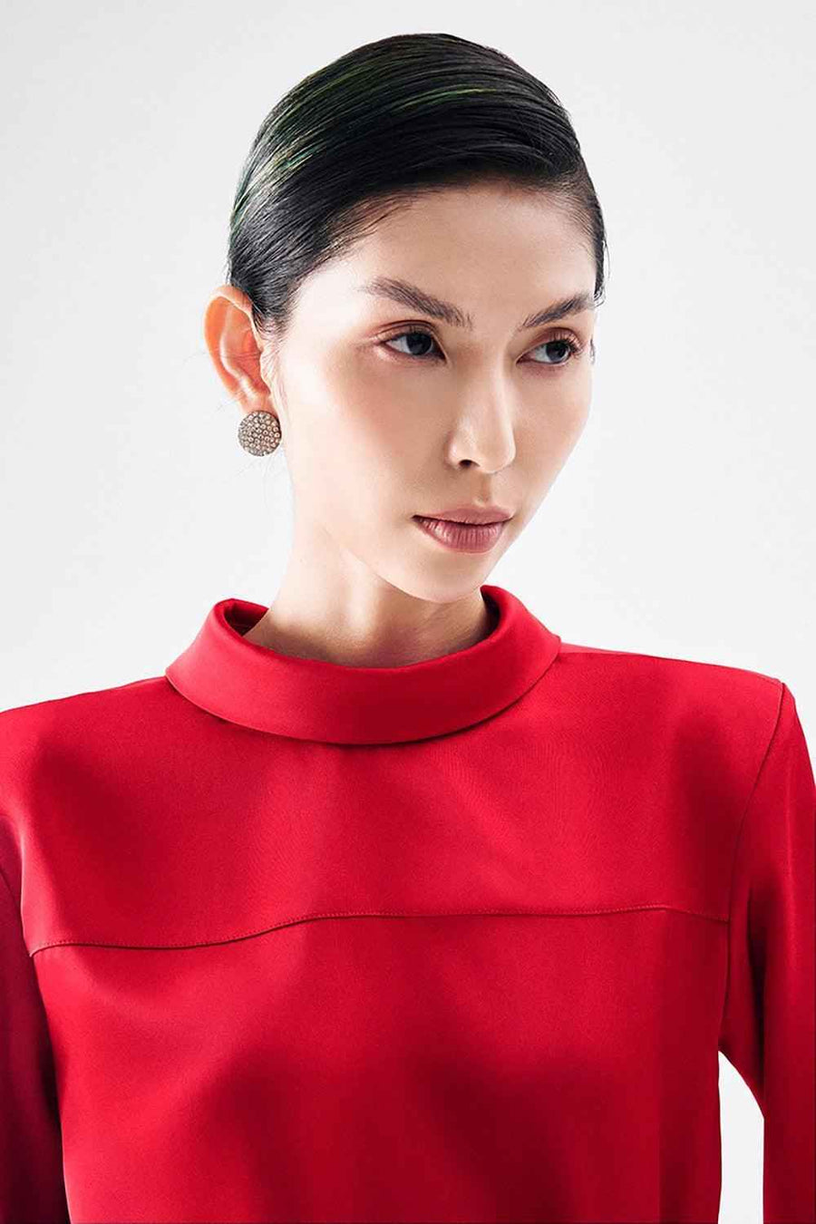 Lauriel Straight Cuff Sleeved Satin Shirt