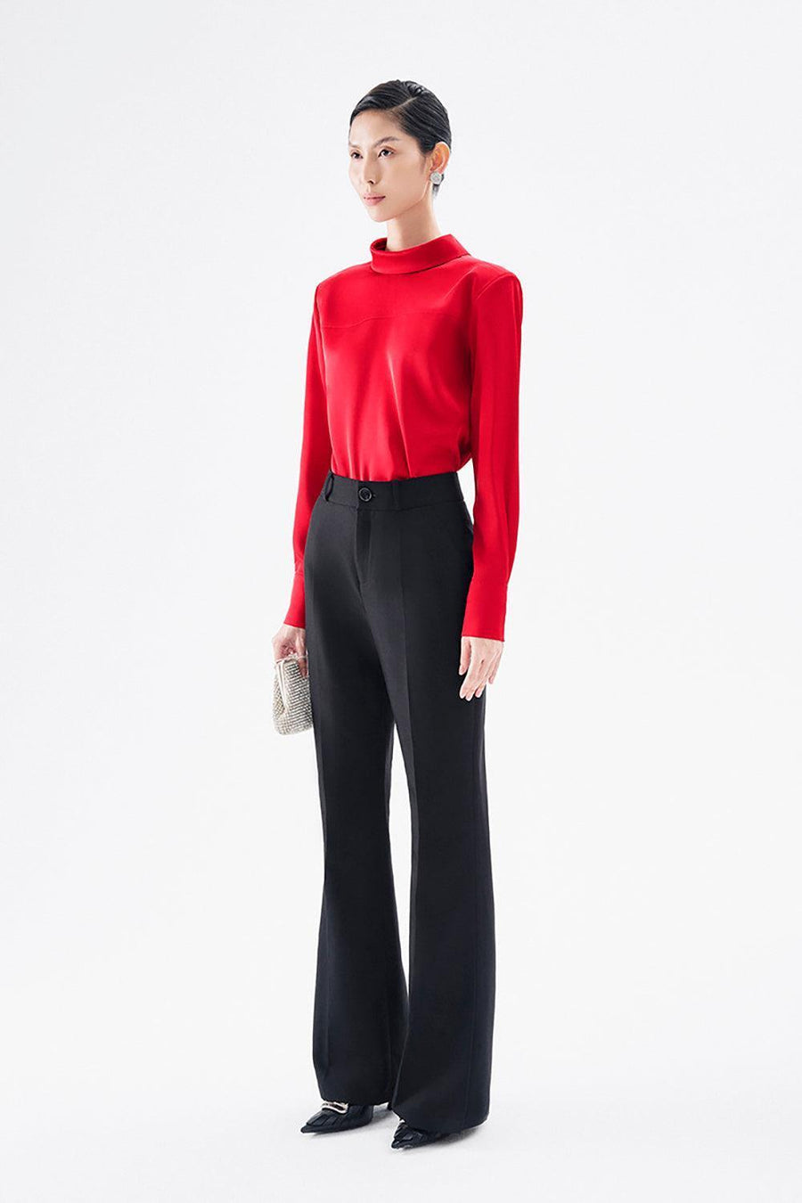 Lauriel Straight Cuff Sleeved Satin Shirt 6