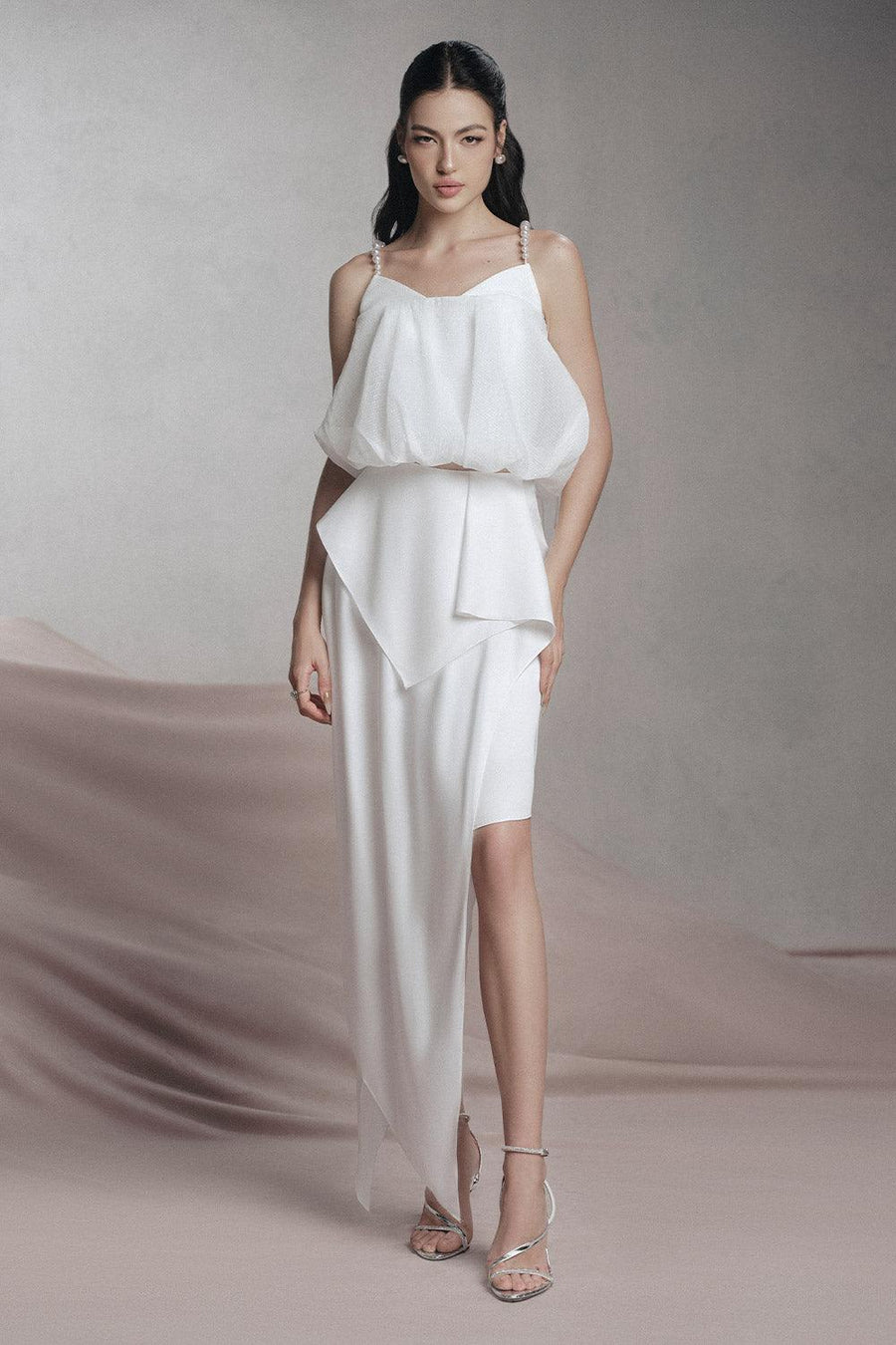 Lavie Asymmetric Layered Silk Ankle Length Skirt Skirt LaLING