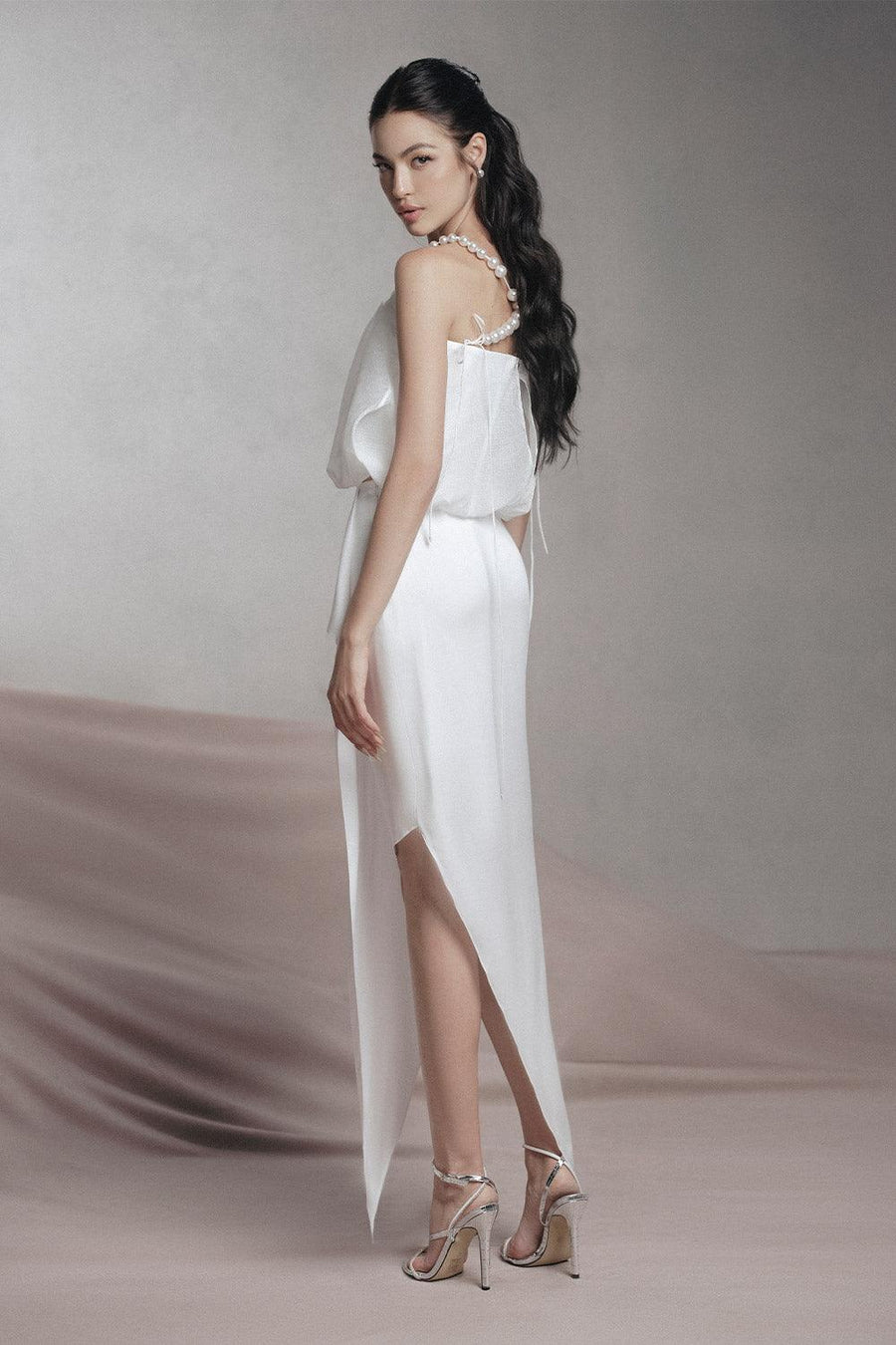 Lavie Asymmetric Layered Silk Ankle Length Skirt Skirt LaLING