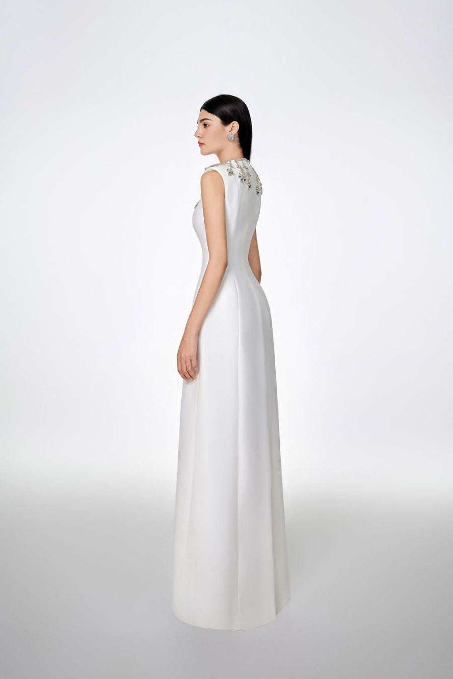 Liliana Bodycon Sleeveless Crepe Floor Length Dress 14