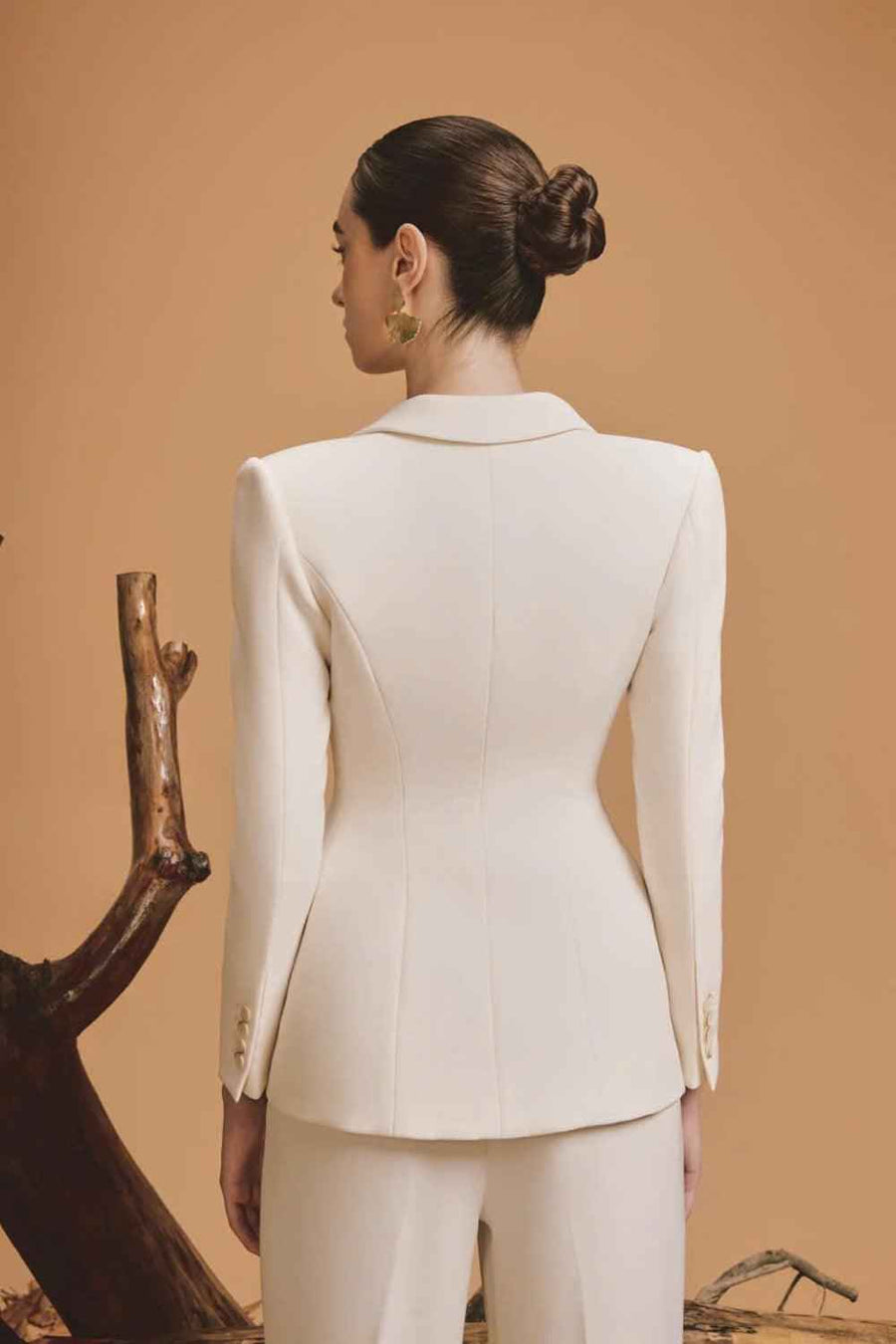 Lily Hourglass Flap Pocket Wool Blend Blazer