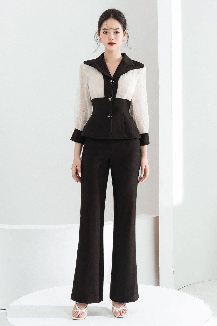 Lima Flared Polycotton Ankle Length Pants Pants Cordia