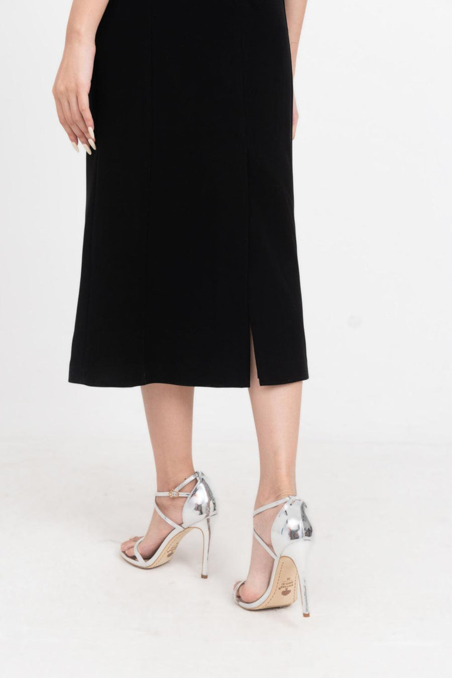 Lisa Trumpet Cape Shoulder Polycotton Midi Dress Midi Dress IVY moda