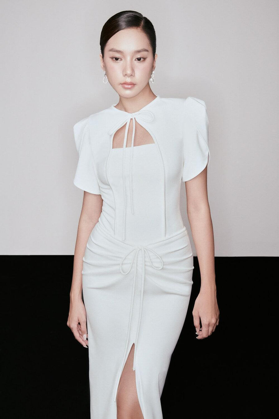 Loire Slit Tie String Cotton Spandex Ankle Length Dress Maxi Dress Larmes