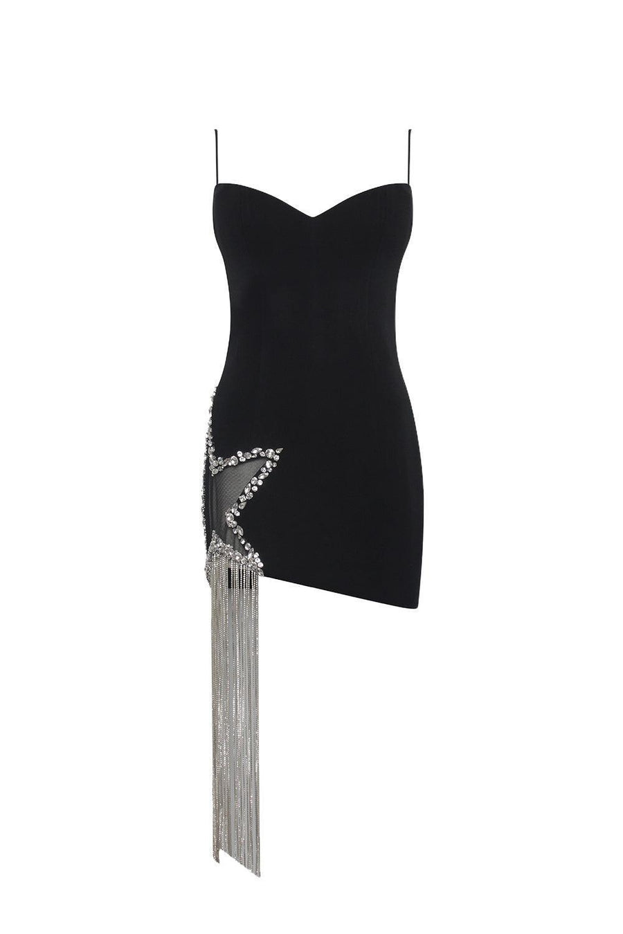 Lorela Asymmetric Semi-Heart Neck Crepe Mini Dress Mini Dress CEM