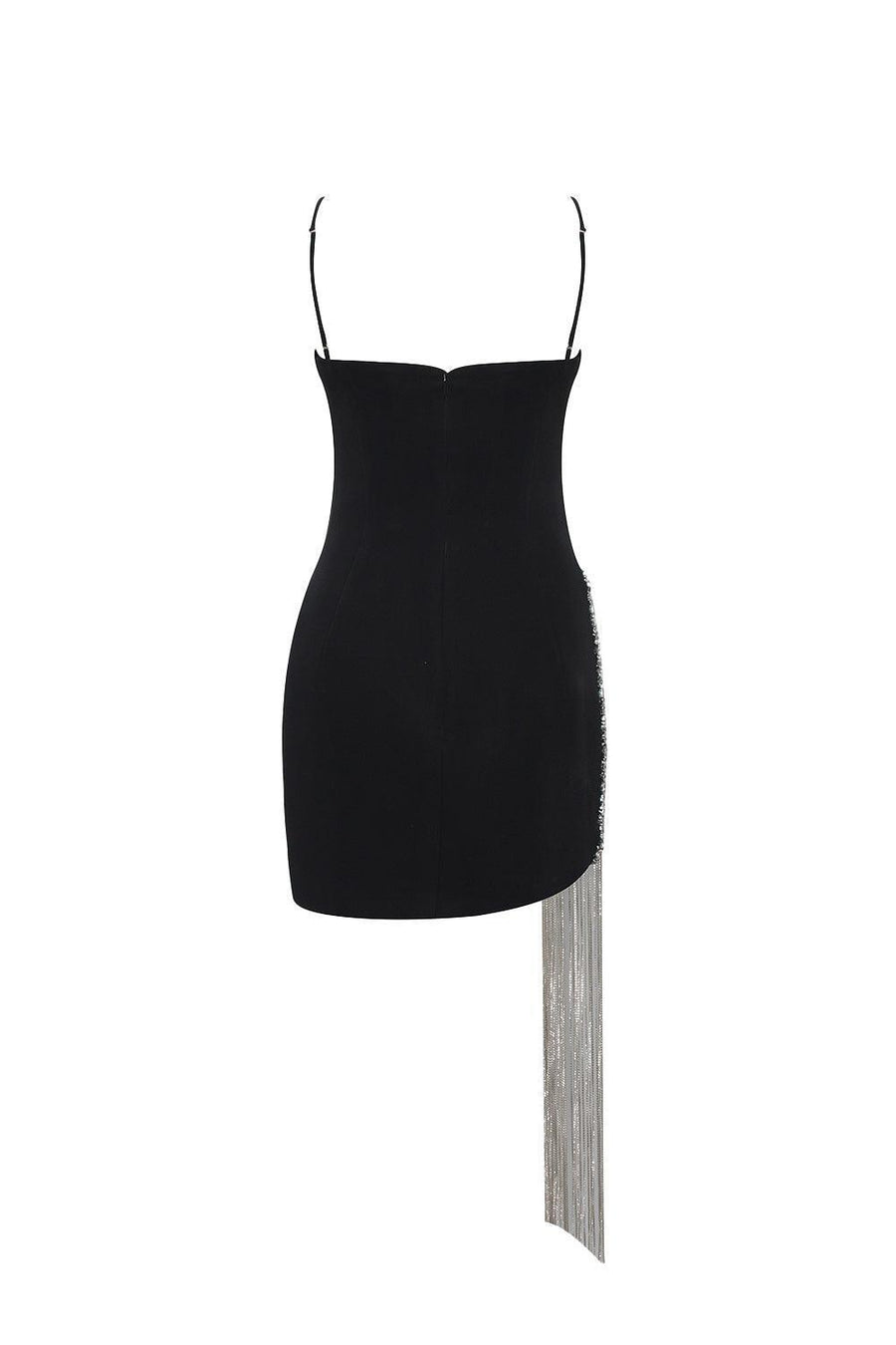Lorela Asymmetric Semi-Heart Neck Crepe Mini Dress Mini Dress CEM