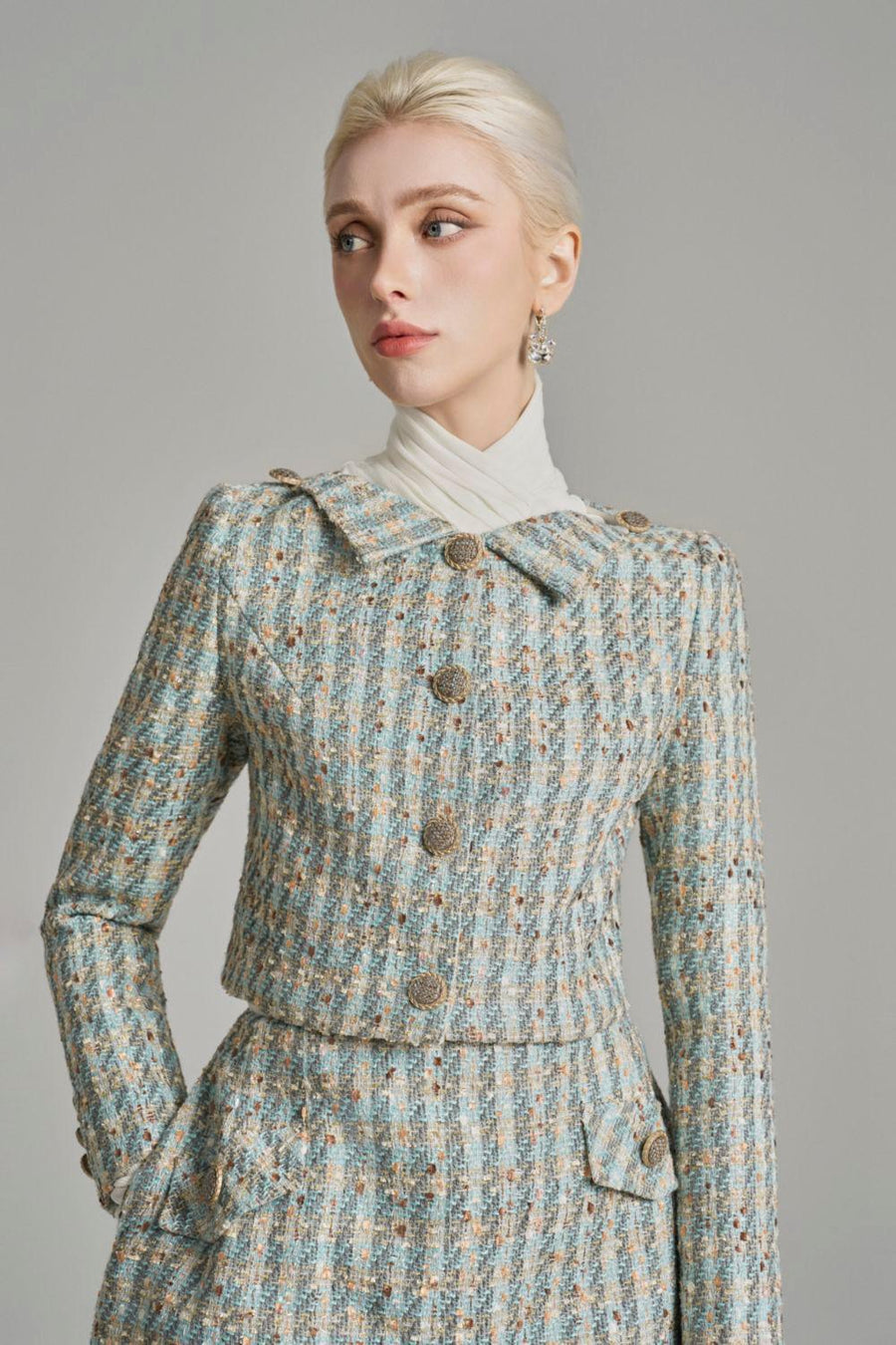 Loretta A-line Side Pocket Tweed Mini Skirt Skirt Cordia