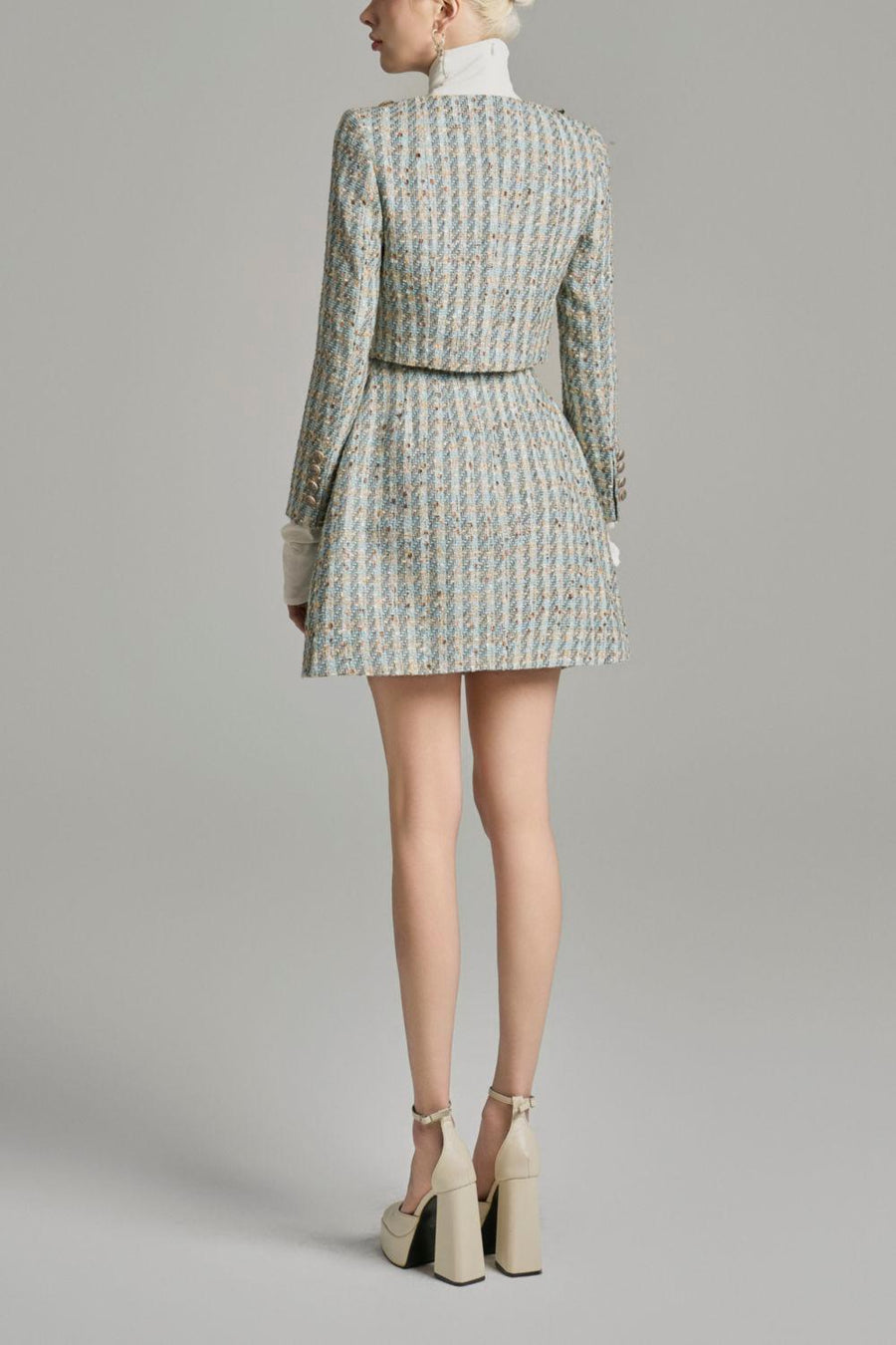 Loretta A-line Side Pocket Tweed Mini Skirt Skirt Cordia