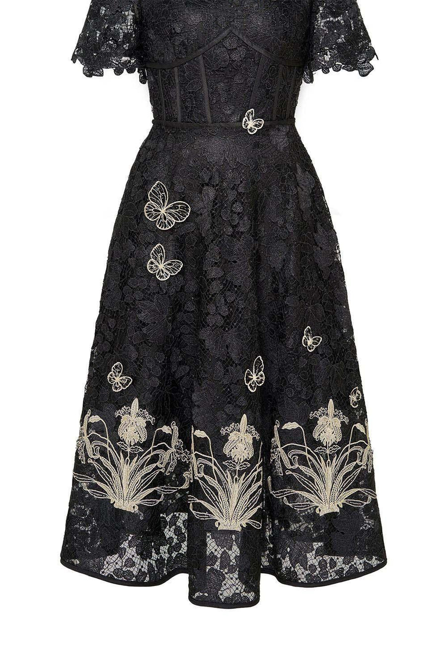 Lorraine A-line Embroidered Lace Midi Dress Midi Dress IVY moda