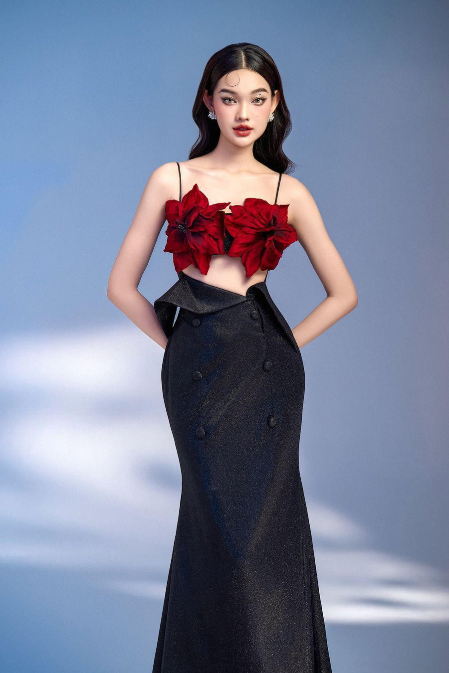 Luminous Mermaid Cut-Out Polyester Spandex Floor Length Dress 2