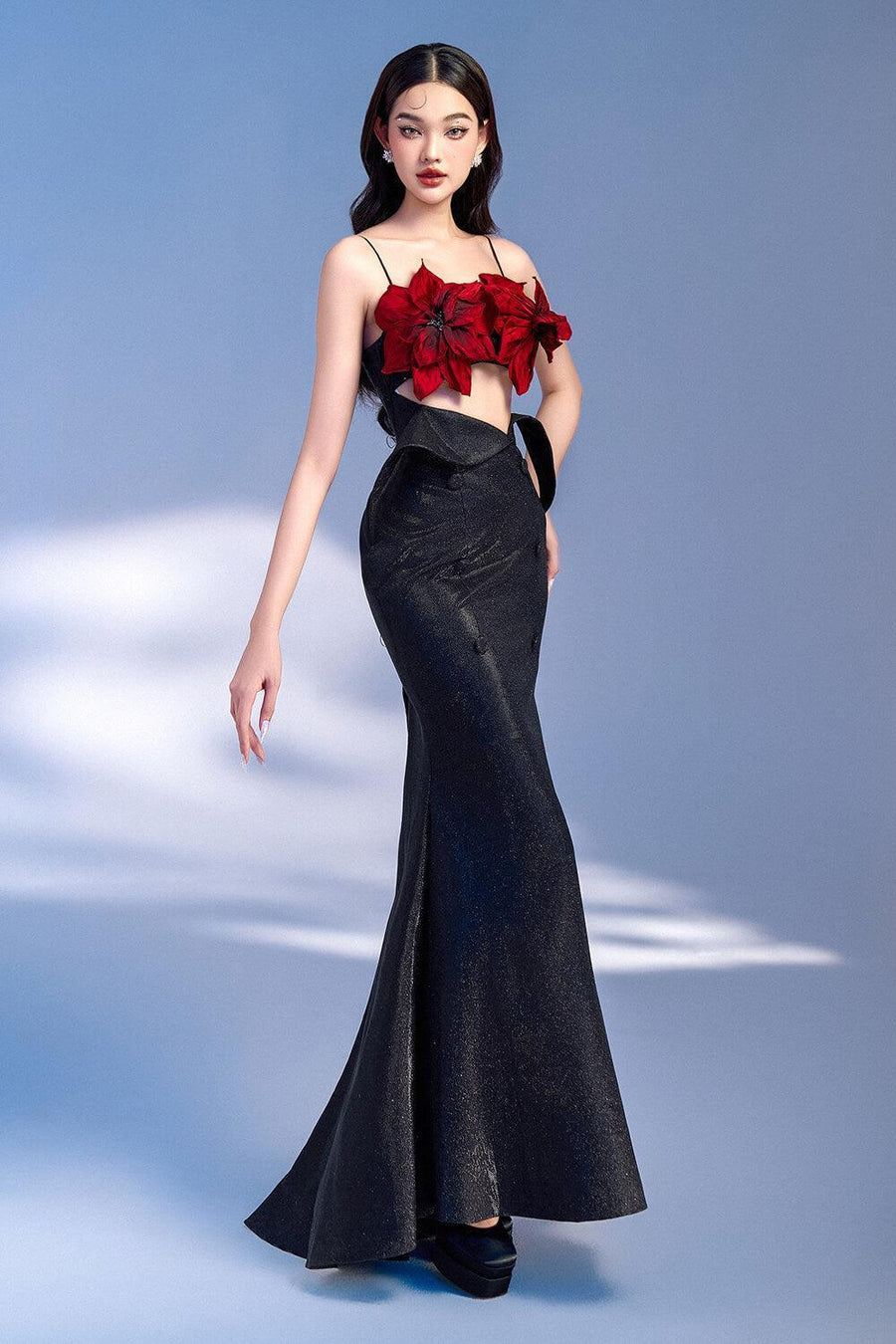 Luminous Mermaid Cut-Out Polyester Spandex Floor Length Dress 5