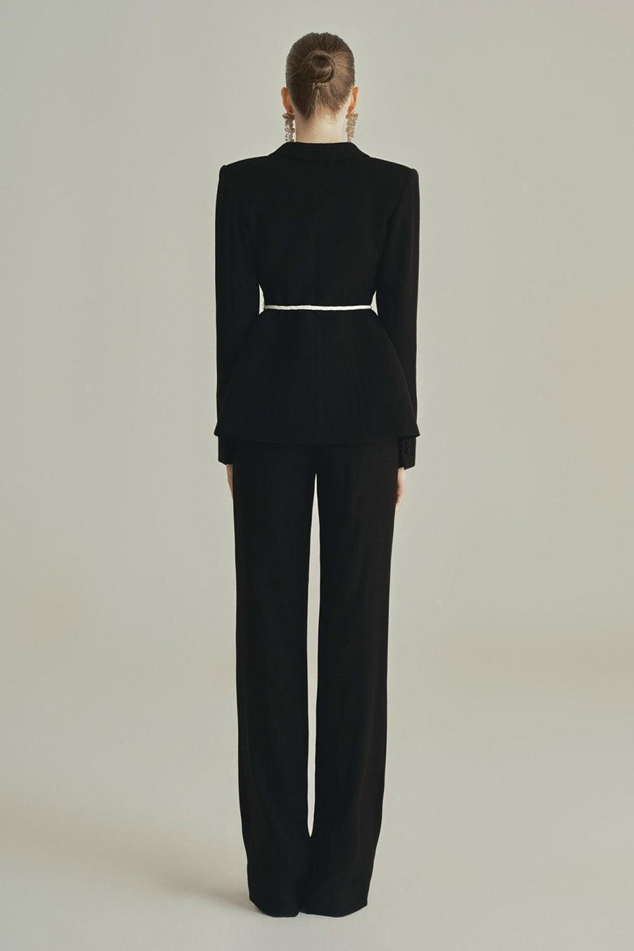 Luna Structured V-Neck Poly Silk Blazer 3