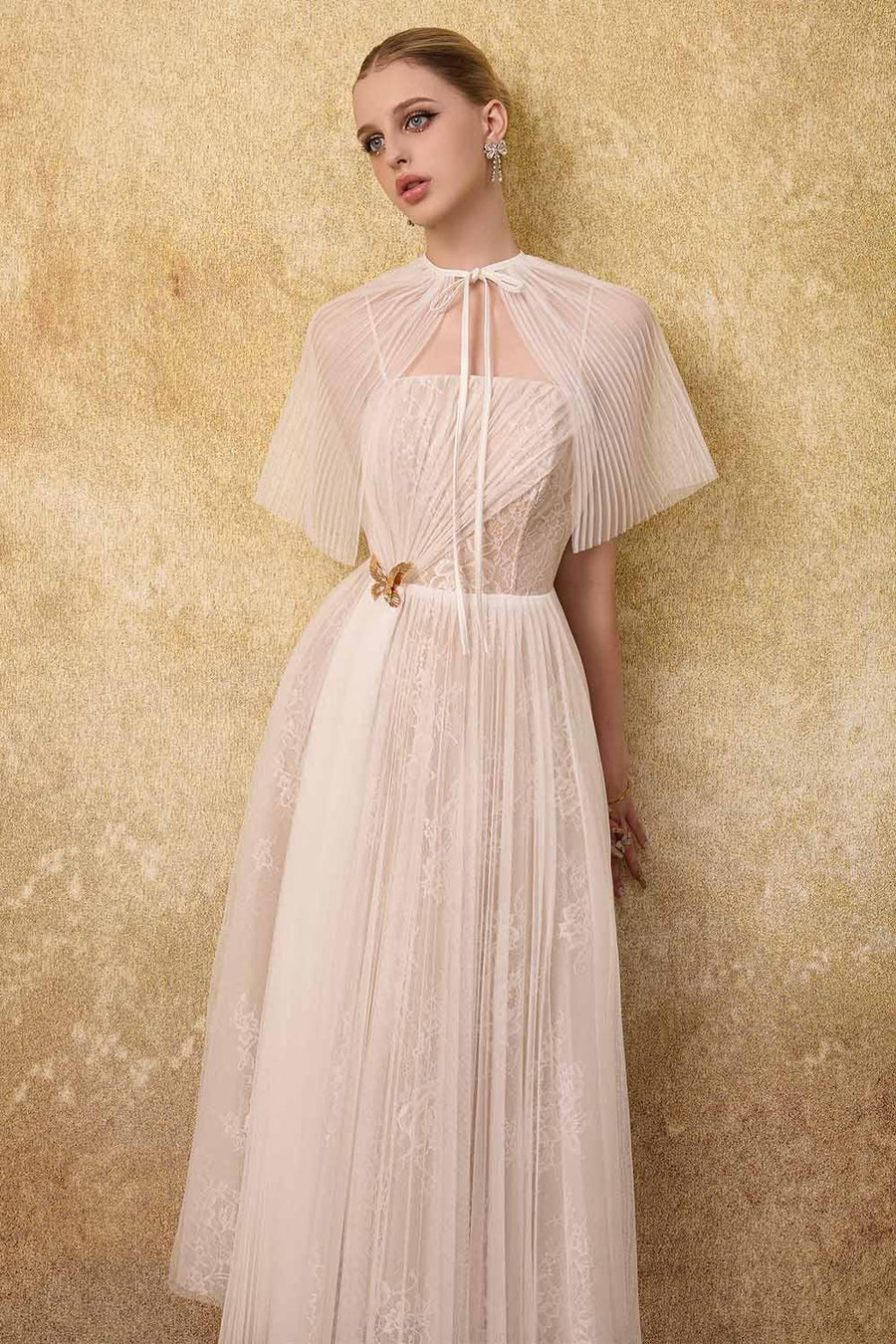 Lunaria A-line Spaghetti Strap Mesh Lace Ankle Length Dress Midi Dress Calista de Minh Thanh