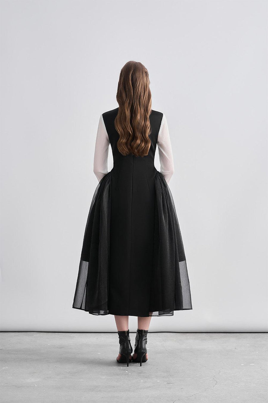 Lyric Fit and Flare Gathered Chanel Midi Dress Midi Dress Cordia