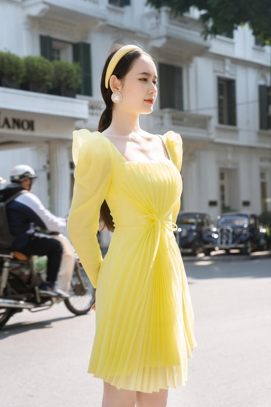 Lysandra A-line Square Neck Taffeta Mini Dress 3