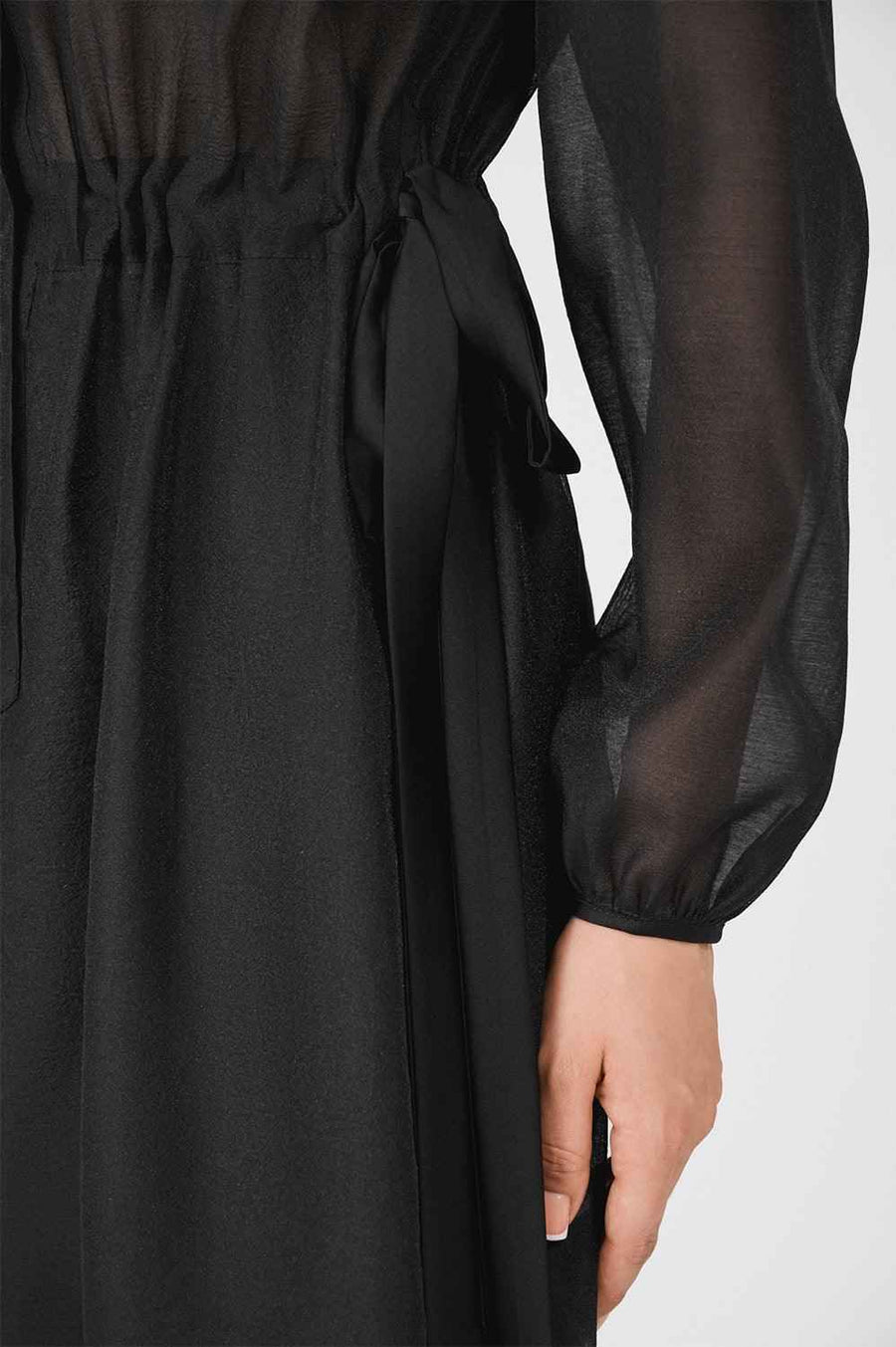 Maisie A-line See-Through Organza Midi Dress