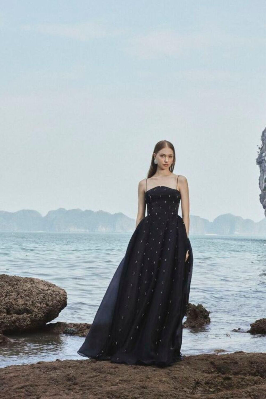 Maria Ball Gown Spaghetti Strap Voile Floor Length Dress 3